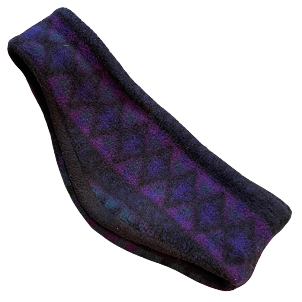 Vintage 90s Ski Turtle Fur Fleece Ear Warmer Headband Teal Purple Tribal‎ Aztec